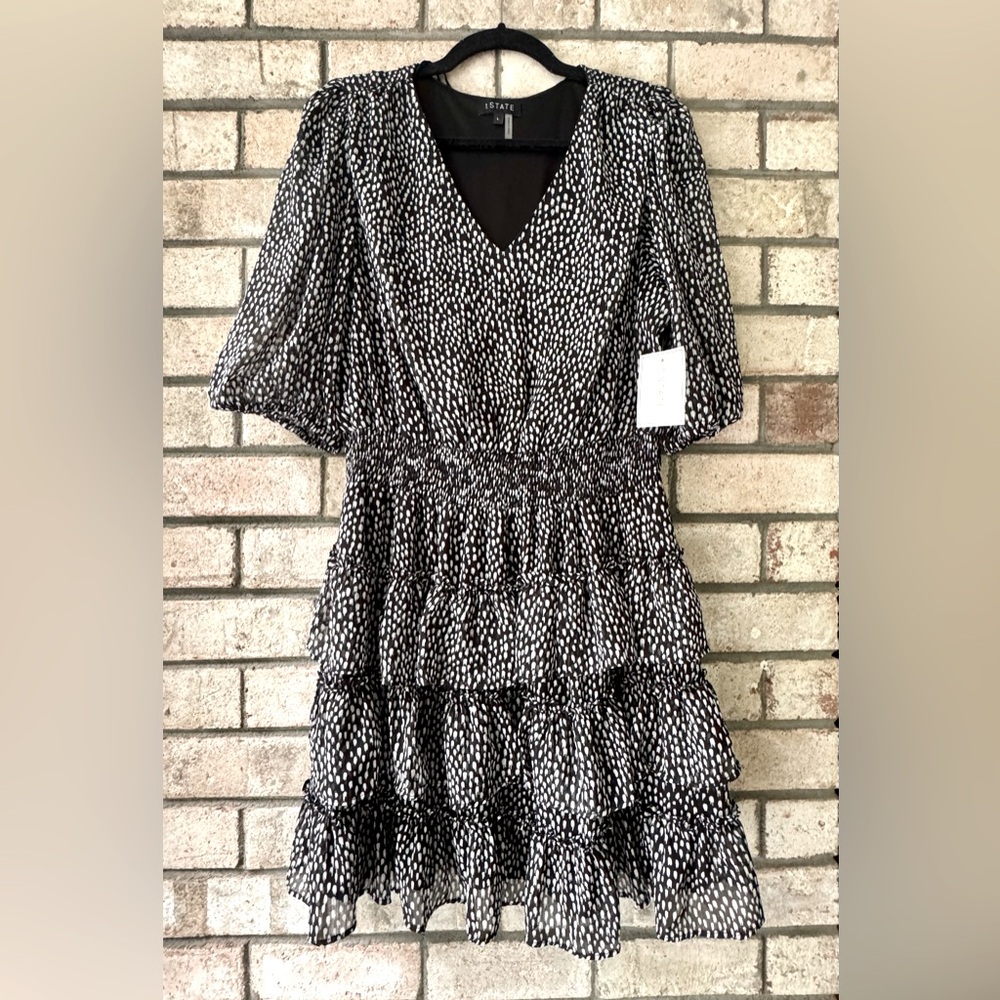 1. State Black and White Patterned Dress Nordstrom L